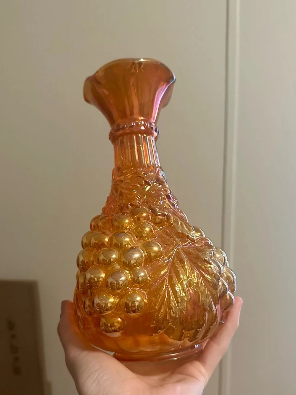 Imperial Marigold Iridescent Carnival glass Vase